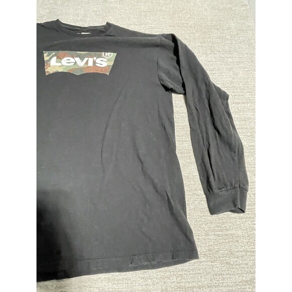 Levi's Shirt Men's Large Long Sleeve Black Logo Crewneck - Picture 3 of 10